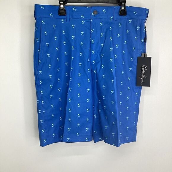 NWT Mens Walter Hagen Palm clubs Wrinkle‎ Resistant Performance Golf Short Blue - Picture 1 of 6